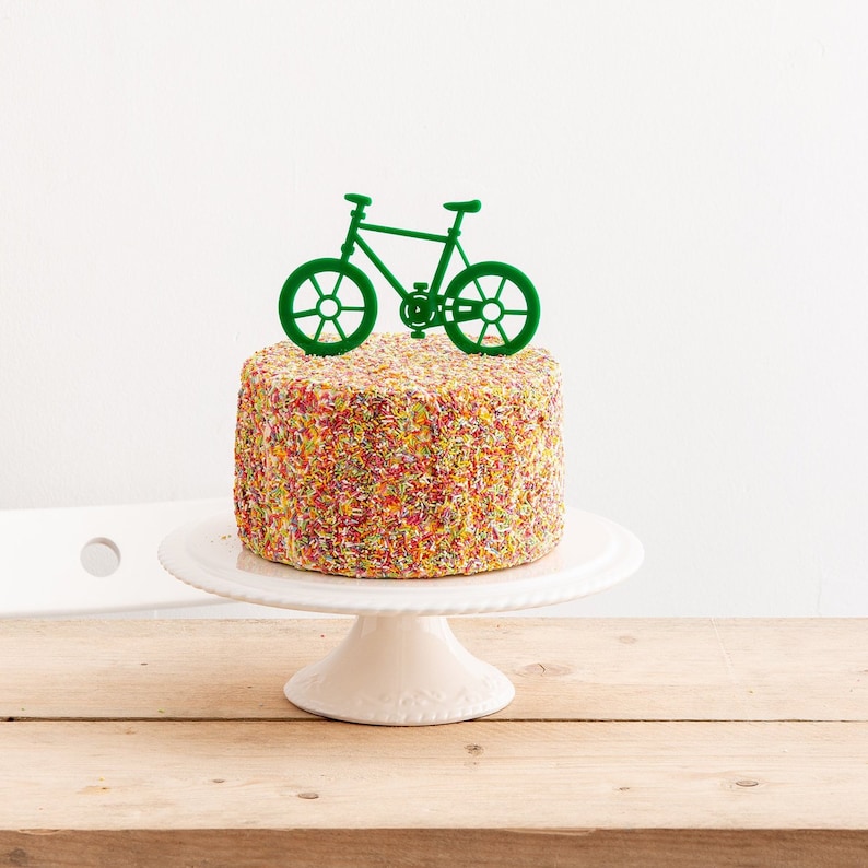 Bicycle Cake Topper Bike Themed Birthday Party Acrylic Image 0