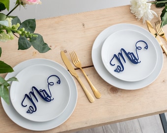 Mr and Mr Place Settings - Groom and Groom Table Decorations - Wedding Decorations - Top Table Place Setting - | The Gifting Knot UK Made