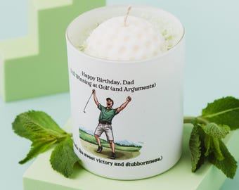 Personalised Golf Ball Candle – Outdoor Scent | Soy Wax Candle for Golf Lovers | Unique Gift for Dad, Him | 16th wedding anniversary