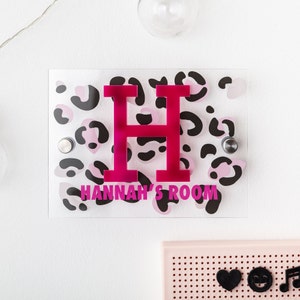 Bold Leopard Print Personalised Bedroom Name Door Sign With Fixings  | The Gifting Knot Made in Britain