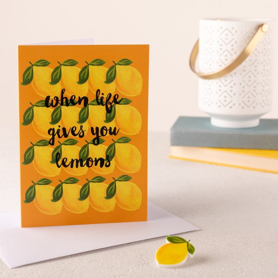 When Life Gives You Lemons Card and Pin Badge Lemon Greeting Etsy