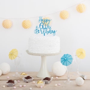 Happy 60th, 70th or 90th Birthday Cake Topper Special Party Cake Decoration Acrylic Handmade Cake Topper image 2