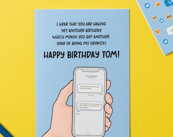 Funny Text Message Phone Personalised Greetings Card
