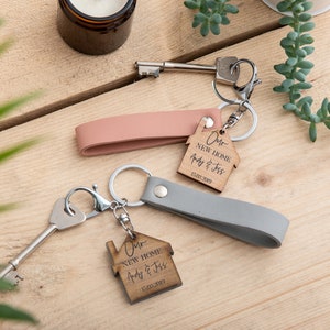 Our | My First Home Personalised Key Tag | His & Hers New Home Keyring Gift | Couple's Keychain | Housewarming Gift