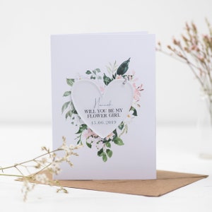 Serez-vous ma fille aux fleurs ? | carte postale avec décoration souvenir suspendue | Proposition de carte de demoiselle d'honneur | de mariage pour demoiselles d'honneur | Petite fille de mariage
