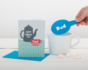 Personalised Father's Day Coffee Stencil And Card Gift  / Personalised Coffee Duster - Custom Made Stencil