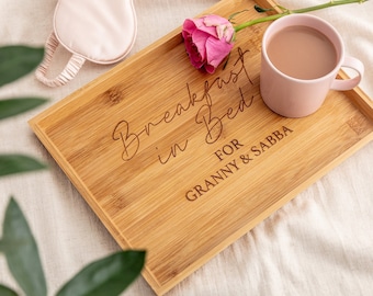 Engraved Bamboo Personalised Breakfast Tray