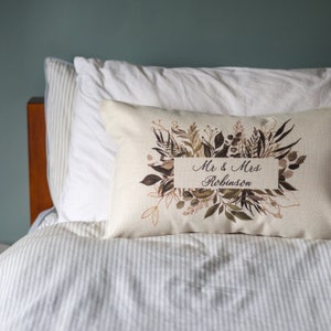 Personalised Mr And Mrs Wedding Cushion | Bride & Groom Gift | New Home | Personalised Pillow Cover | Couples Anniversary Engagement Gift