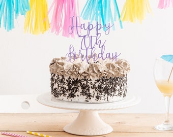 Acrylic Birthday Cake Topper, 60th/70th/90th Party Decor