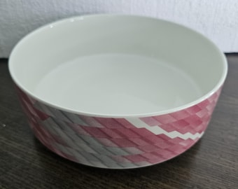 Villeroy & Boch Collage Bol de porcelana de 20 cm con diseño geométrico en blanco, rosa y gris.