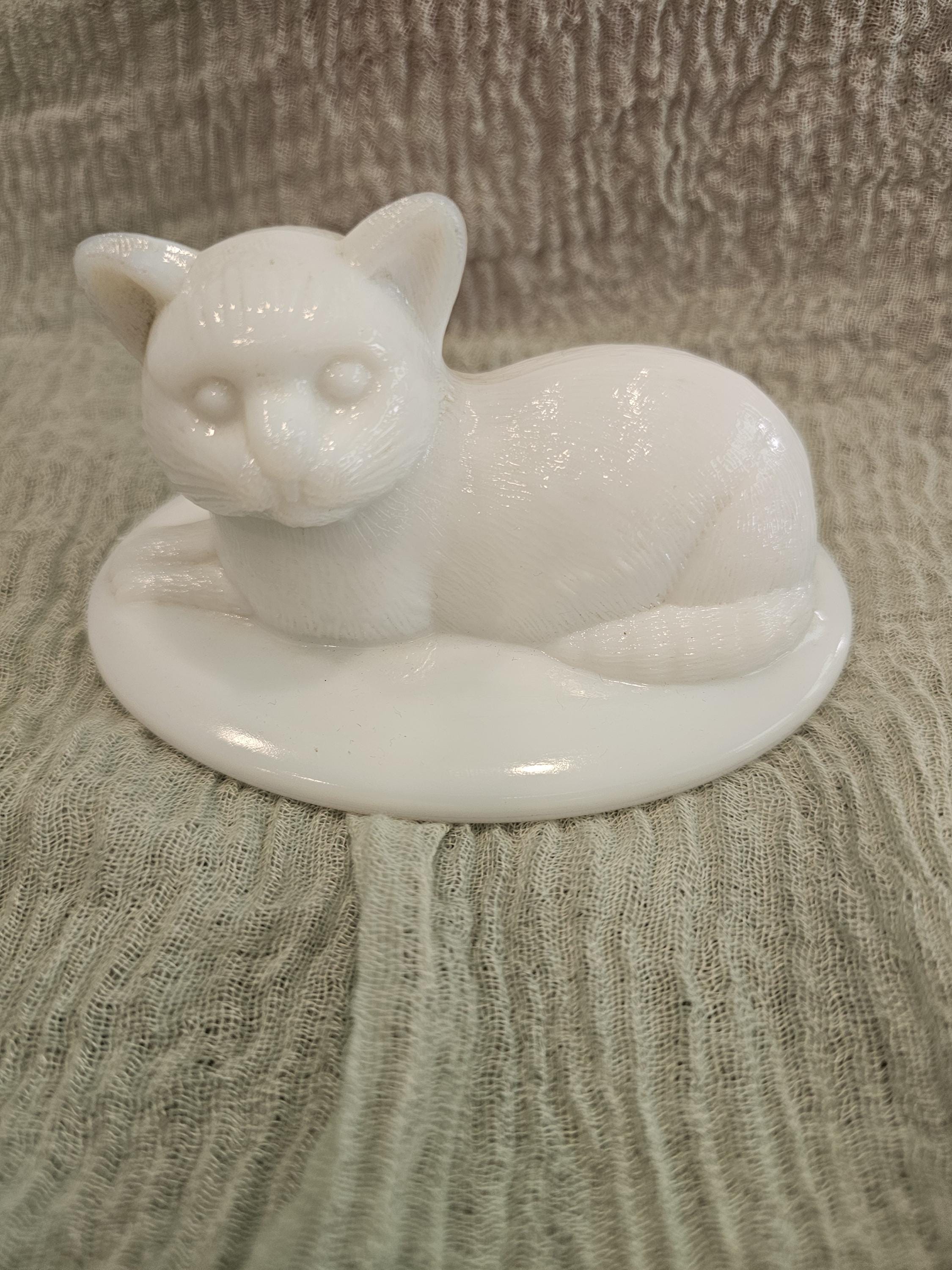 Carnival Glass Cat on Nest - Etsy