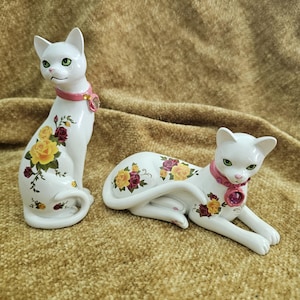 ハミルトンコレクション 猫の置物 ホワイトキャット 割れ物では