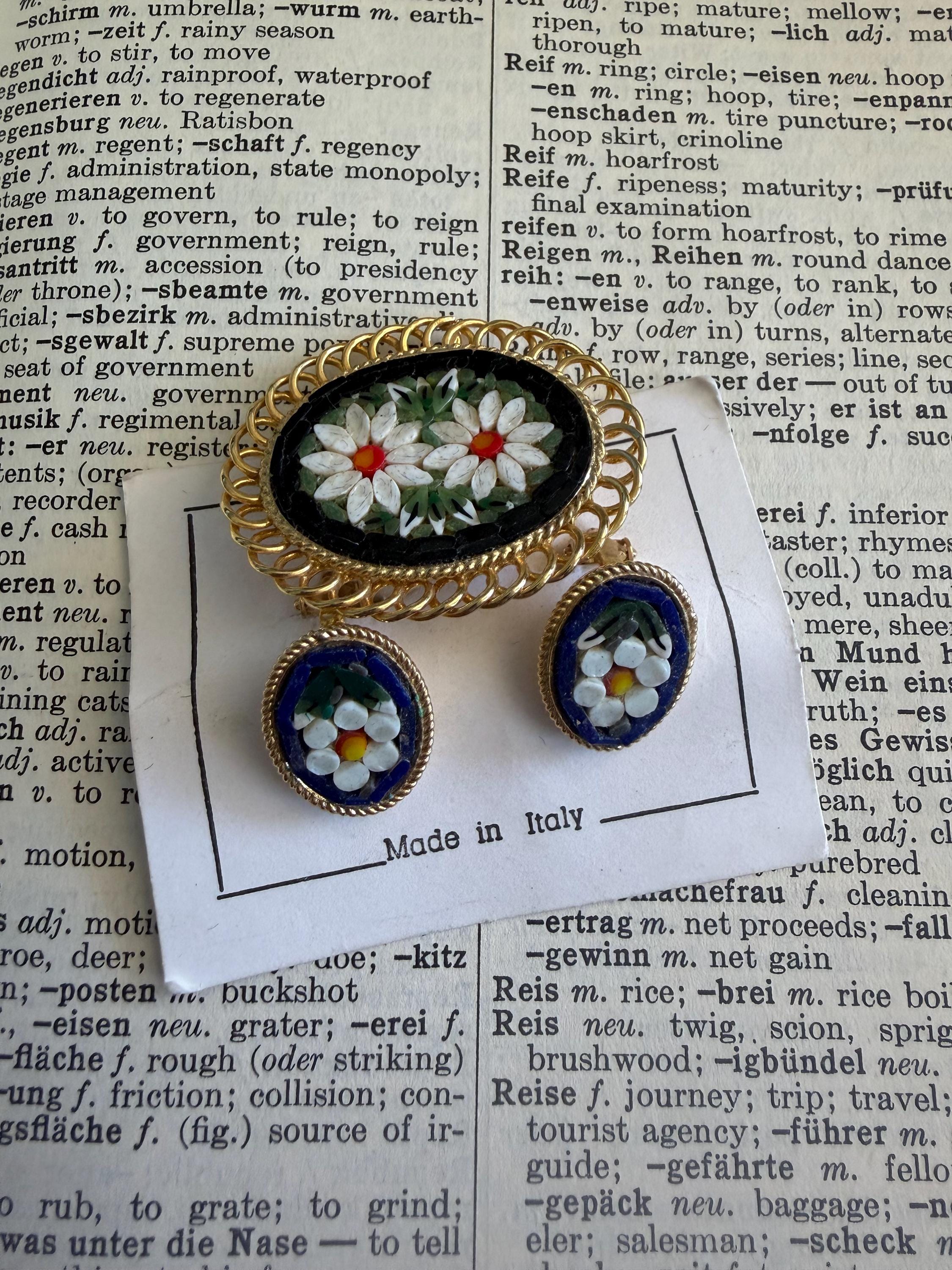 Italian micro mosaic jewelry - Etsy 日本