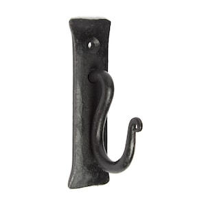 Hand-Forged Scroll Iron Wall Hook | Coat Hat Curtain Rod Holder Rustic Antique Vintage Style