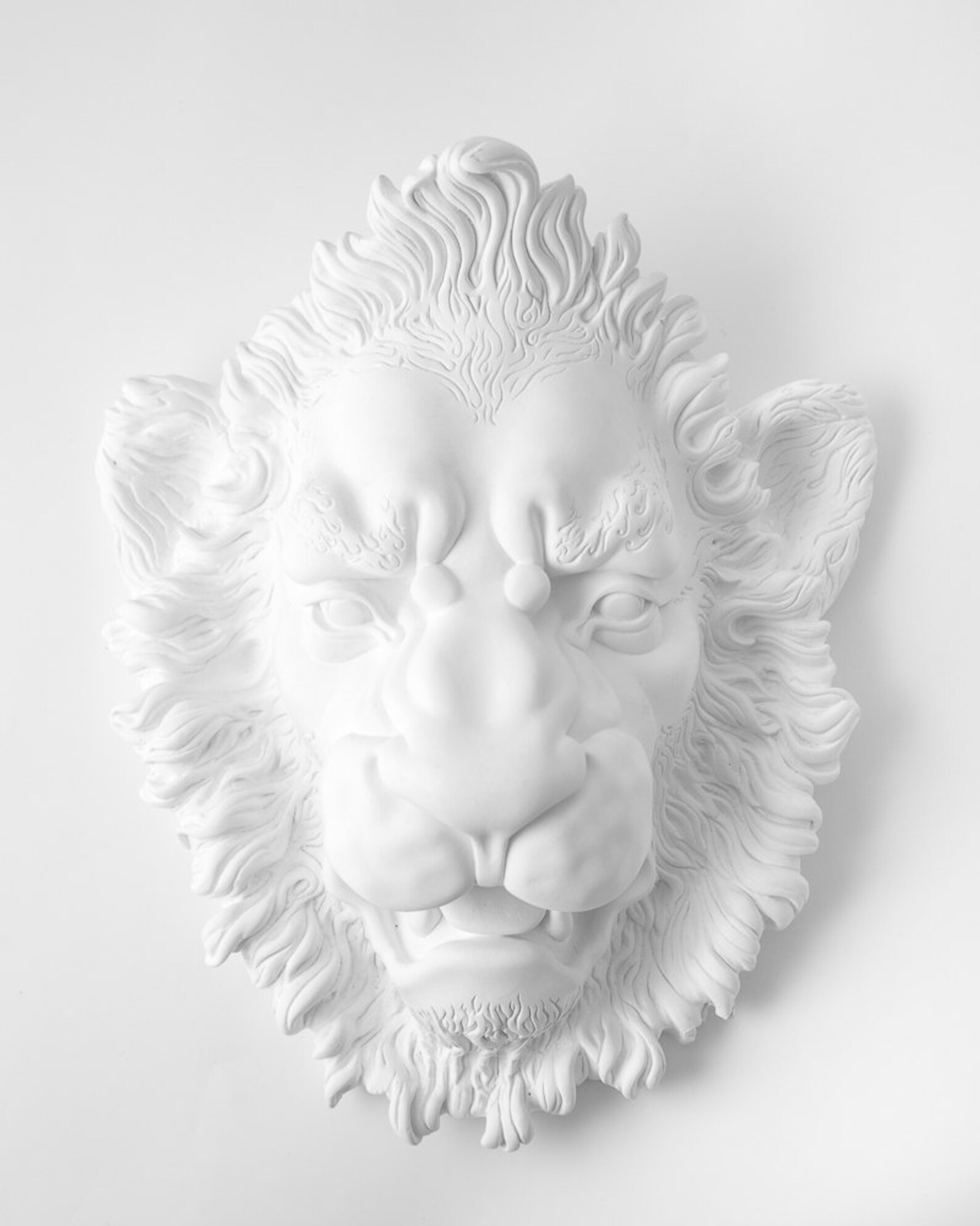 Lion Plaster Head // Wall decor // Traditional Ancient Etsy