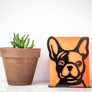 Black Metal bookends Boston Terrier