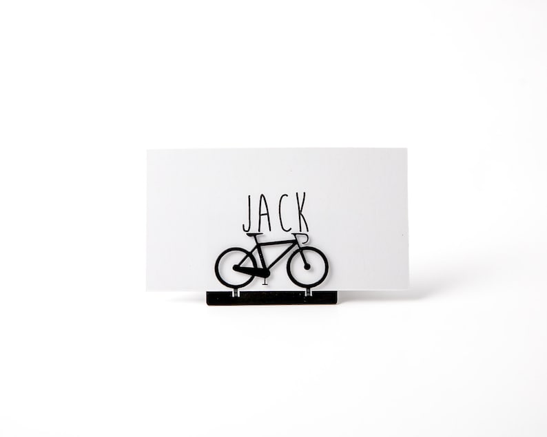 Place card holder Riders wedding theme party Bicycle SET of 30 image 1