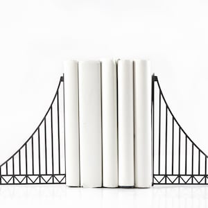 Metal Bookends // Verrazano Bridge // Cool Home Decor Gift for A NYC Housewarming Party image 1