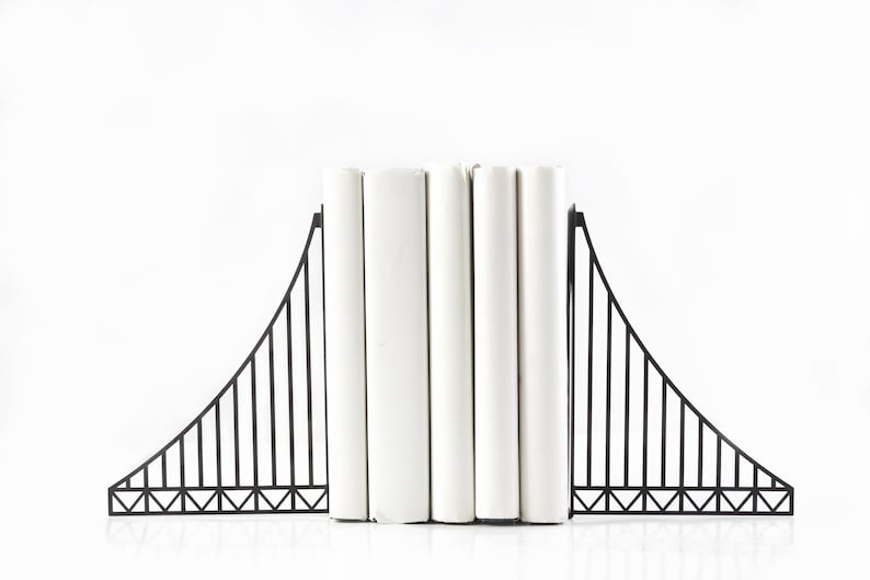 Metal Bookends // Verrazano Bridge // Cool Home Decor Gift for A NYC Housewarming Party image 1