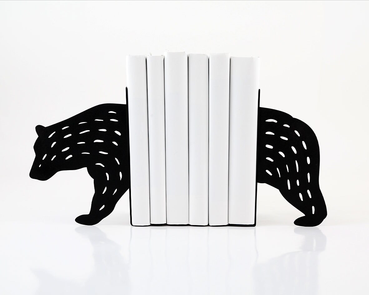 Metal Bookends Bear // Unique Book Holders for Modern Home Etsy UK