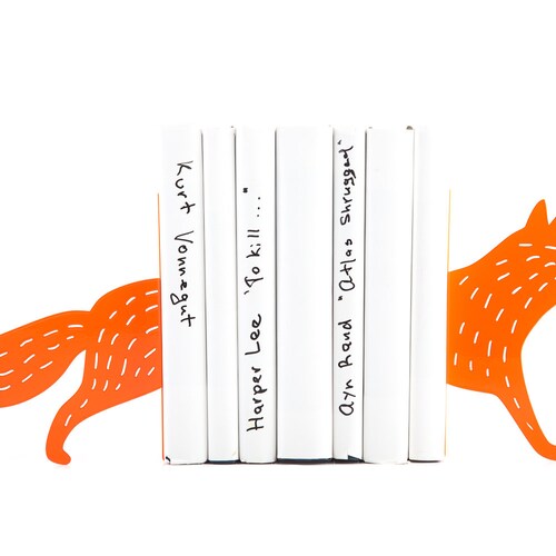 Metal Bookends Reading Fox Woodland Theme Decor Etsy