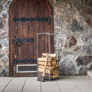 Handwelded Minimalist Firewood Storage Holder