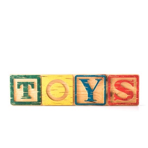 Firmar JUGUETES Decoración de la habitación de los niños // Decoración moderna de la guardería de madera recuperada // Suspiro de pared // Envío gratuito en todo el mundo