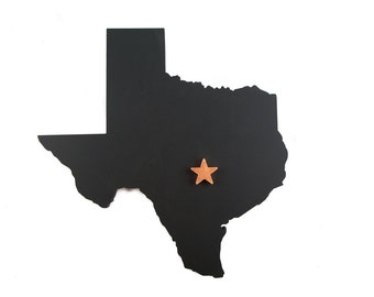 Texas state with a copper star // Wall hanging // Texas home decor // FREE SHIPPING // USA state sign // Home state