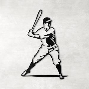 Metal Wall Art Baseball Player