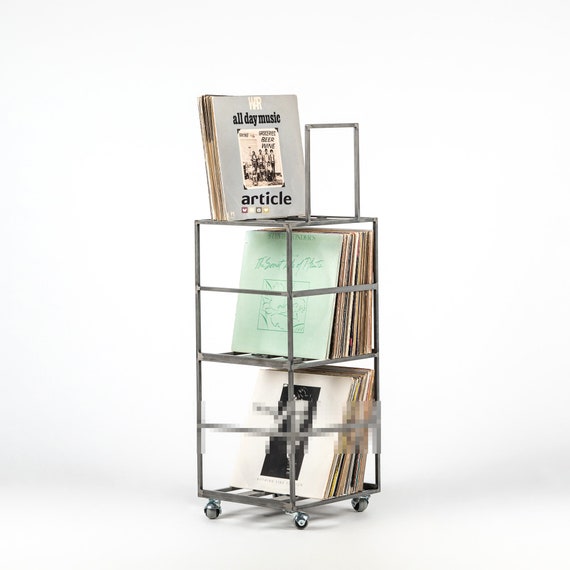 Holz Schallplattenstnder Modern - Vinyl Aufbewahrung Regal Fr Bis 60  Platten 37x27x24cm