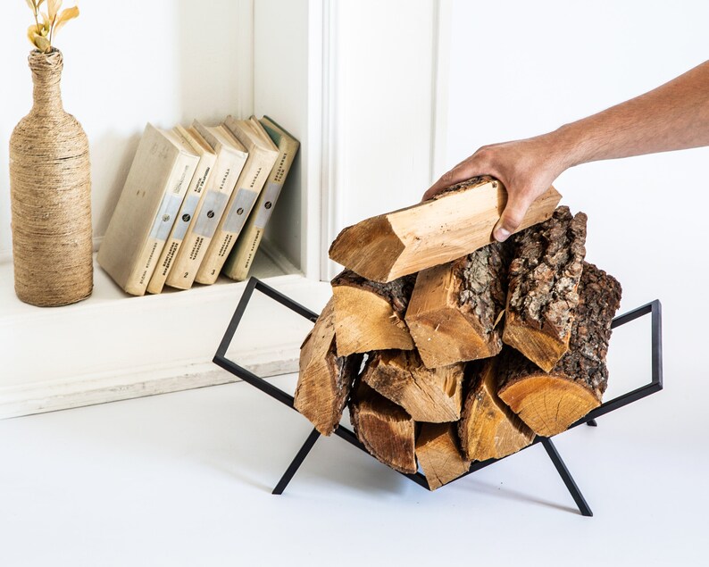 Compact Log Holder // Firewood Stand for Indoors or Outdoors Etsy