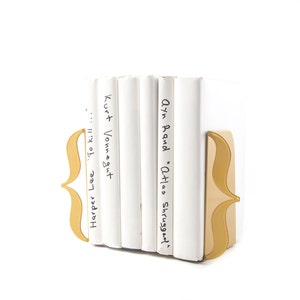 Metal Bookends Bracket Curly Braces // Metal Brackets for a Mod Glamor Bookshelf // Christmas / Housewarming Gift // Free Shipping Worldwide image 2