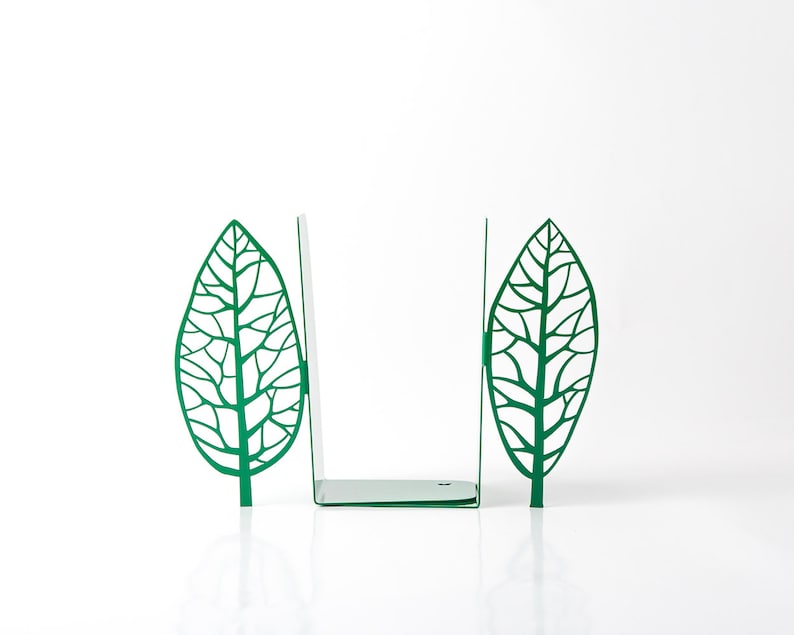 Tree Bookends // green edition Magritte trees // Unique artistic book holders // Magritte inspired bookends // FREE SHIPPING image 2