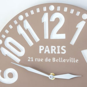 Customizable Clock in Retro Chalk on Blackboard Style Pastel Brown