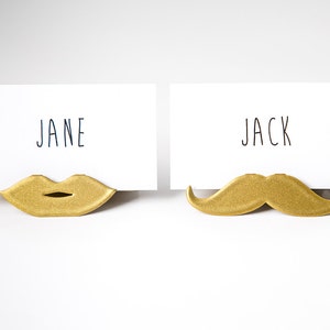 Place, Business Card Holders for Your Wedding or Any Theme Party Moustache and Lips