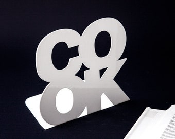 A pair of metal kitchen bookends | CookOne Black or White