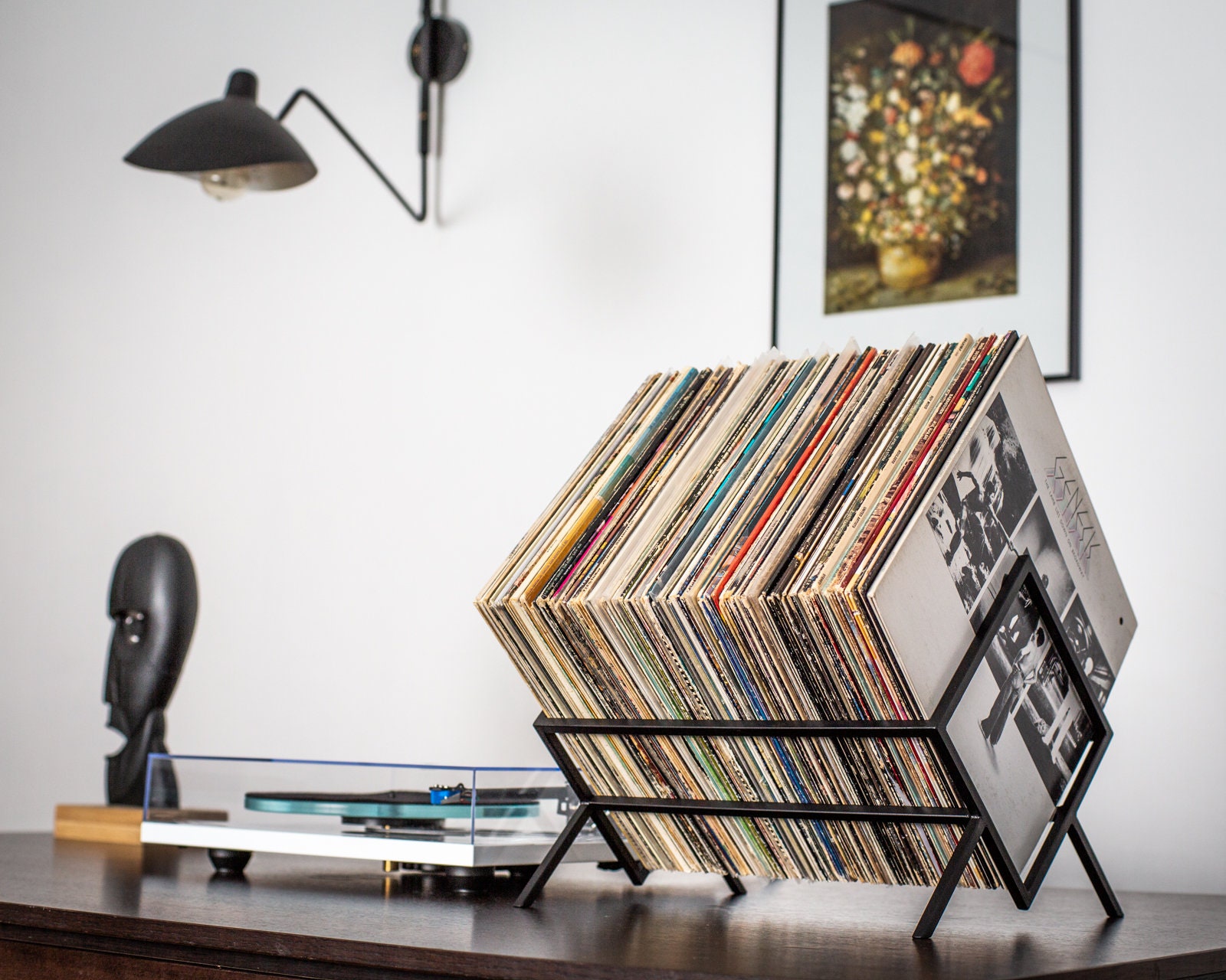 Exhibidor de discos de vinilo para montaje en pared [5 unidades] – Muestra  tus álbumes sin dañar tus paredes, perfecto para oficina, hogar