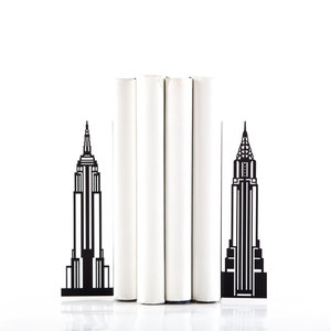 Metal Black Bookends // Towers of New York // Gift for New Your Lover