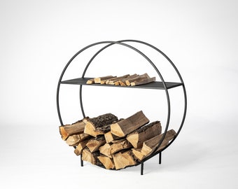 Iron circle log holder best sale