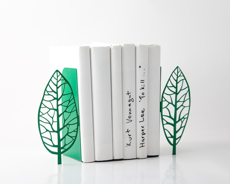 Tree Bookends // green edition Magritte trees // Unique artistic book holders // Magritte inspired bookends // FREE SHIPPING image 3