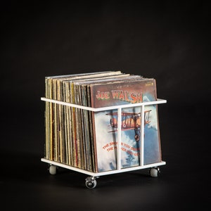 Vinyl Record Crate, LP Record Box, LP Album Compact Storage, Modern LP Record Container Holds From 70 to 100 LPs, Gift for Vinyl Lovers