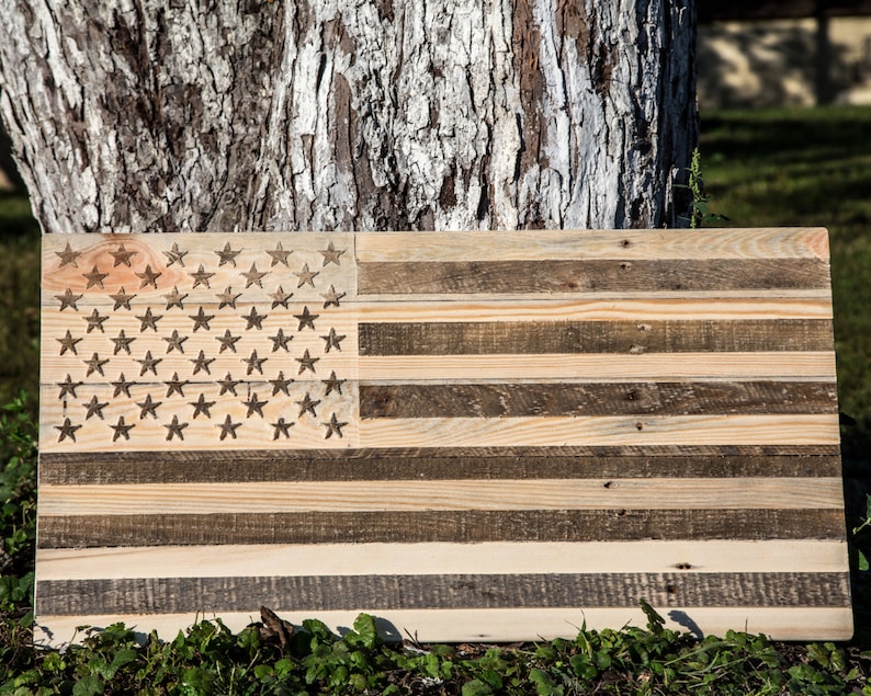 Large USA Flag Wood Wall Art // Modern Farmhouse Decor // Etsy