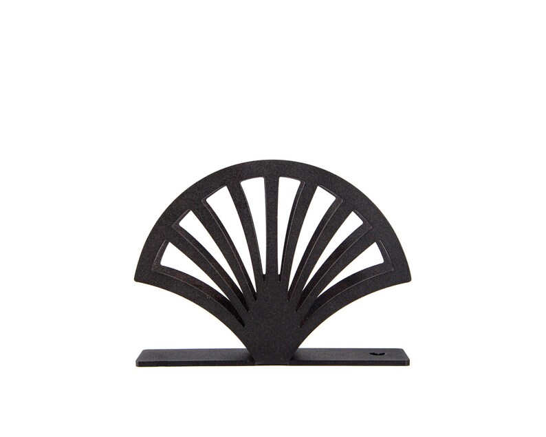 Unique Napkin Holder Fan // Velvety Black Metal Napkin Etsy