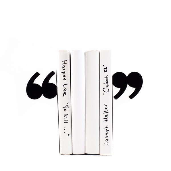 Decorative Bookends - Quotation marks - // unique book holders for modern home // housewarming gift // FREE  SHIPPING