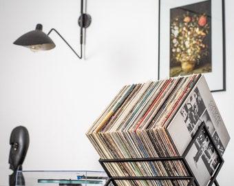 Metal Vinyl Record Stand: Minimalist LP Album Display