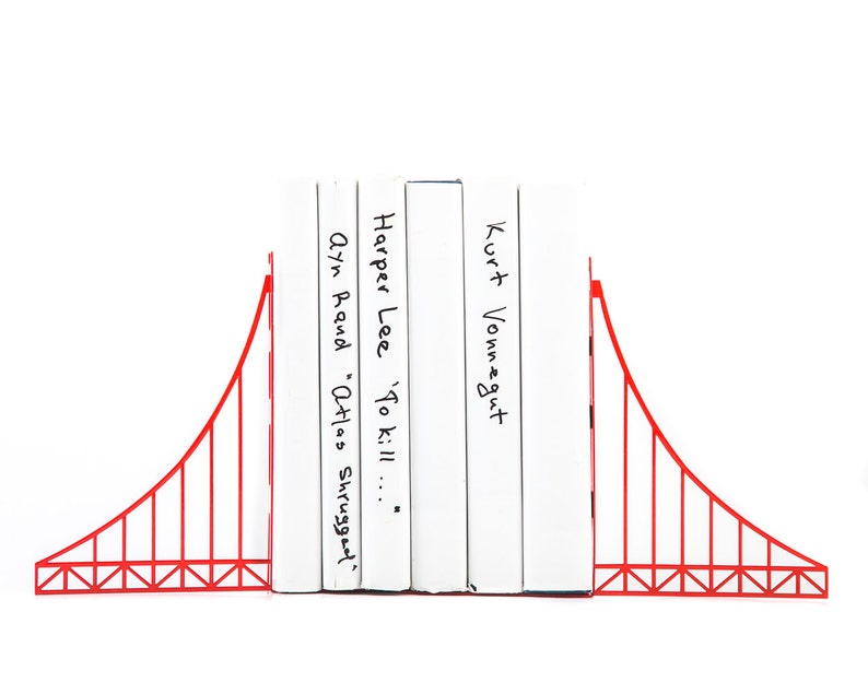 Metal Bookends, Golden Gate Bridge, Decor Gift for The San Franciscan, A San Francisco Housewarming Party image 2