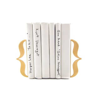 Metal Bookends Bracket Curly Braces // Metal Brackets for a Mod Glamor Bookshelf // Christmas / Housewarming Gift // Free Shipping Worldwide image 1