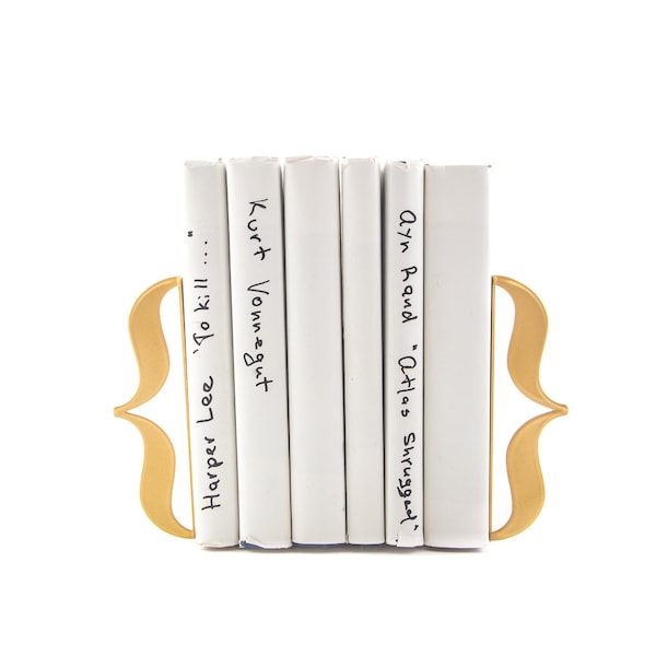Metal Bookends Bracket Curly Braces // Metal Brackets for a Mod Glamor Bookshelf // Christmas / Housewarming Gift // Free Shipping Worldwide