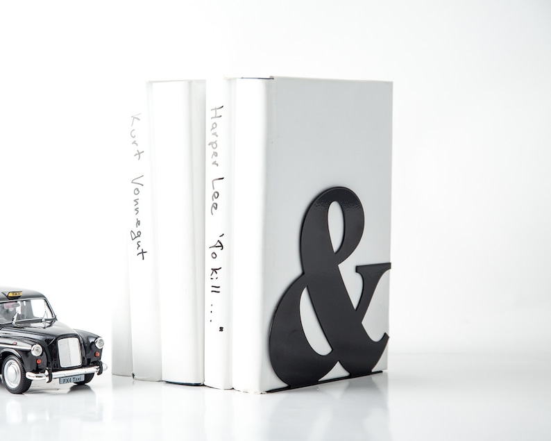Serre-livres modernes et stylés -&- en rouge LIVRAISON GRATUITE coupe au laser, assez épais pour soutenir des livres. image 3