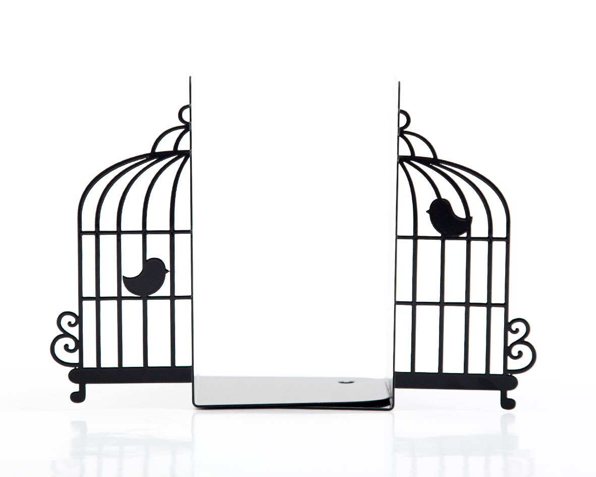 Sale 30 OFF Metal Bookends birdcage Unique Book Holders // Etsy